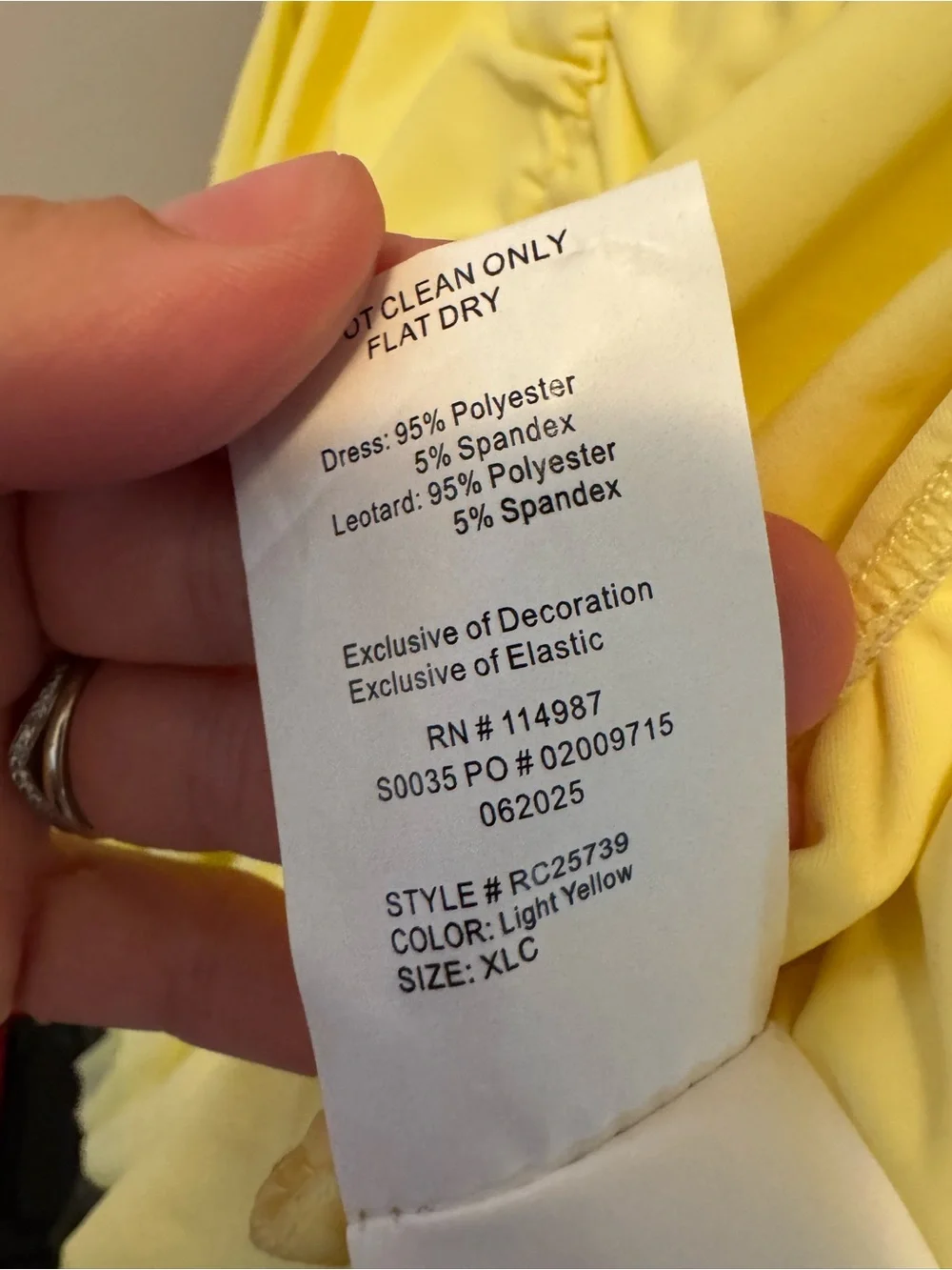 NWT Revolution Yellow Dance Costume